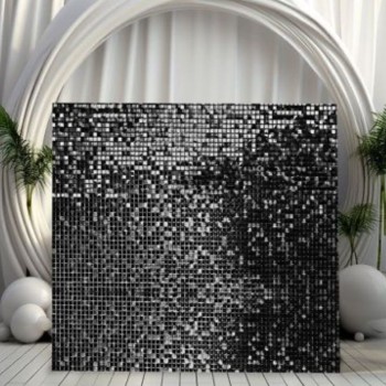 Siyah Pul Paneli Arka Fon – Işıltılı ve Gösterişli Dekor Paneli | Organizasyon Center