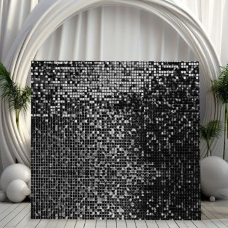 Siyah Pul Paneli Arka Fon – Işıltılı ve Gösterişli Dekor Paneli | Organizasyon Center