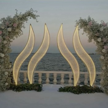 Rüya Fon Tekli Işıklı Gelin Yolu – Zarif ve Işıltılı Karşılama Yolu | Organizasyon Center