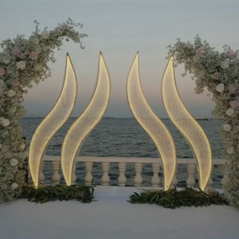 Rüya Fon Tekli Işıklı Gelin Yolu – Zarif ve Işıltılı Karşılama Yolu | Organizasyon Center