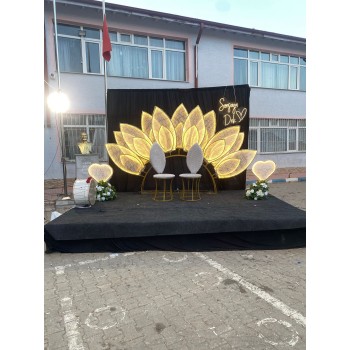 Kirpi Işıklı Arka Fon – LED Işıklı Modern Organizasyon Arka Planı | Organizasyon Center