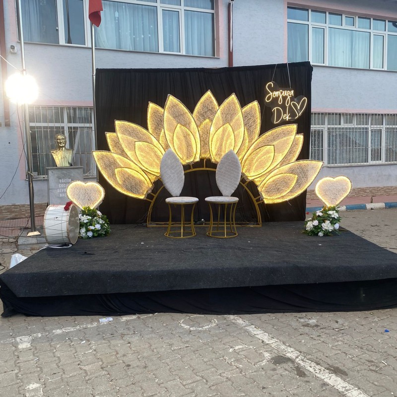 Kirpi Işıklı Arka Fon – LED Işıklı Modern Organizasyon Arka Planı | Organizasyon Center