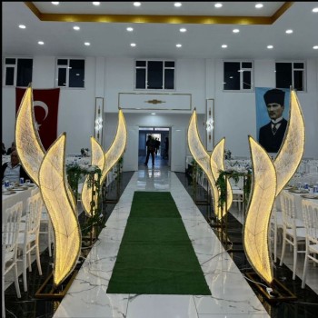 Rüya Fon Çiftli Gelin Yolu Işık Dekoru – Işıltılı ve Şık Gelin Yolu Tasarımı